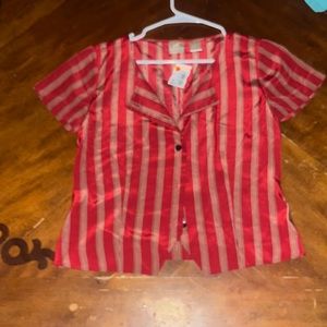 this is a woman’s short sleeve blouse